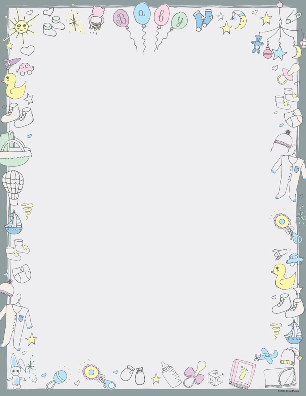 Great Papers! Baby Time Stationery Letterhead, Invitations and Announcements, Printer Friendly, 8.5"x11", 80 Pack